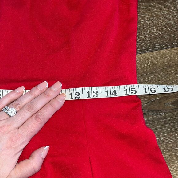 Kate Spade Broome Street Mini Fit & Flare Dress Women's Large Red Ruffle Sleeve - Picture 4 of 7